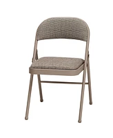 Meco Sudden Comfort Deluxe Courtyard Fabric Padded Folding Chair, (Set of 4)