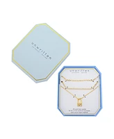 Unwritten Cubic Zirconia Love Locket Pendant Layered Necklace Set