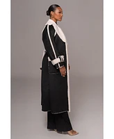 Jluxlabel Women's Suede And Sherpa Reversible Coat