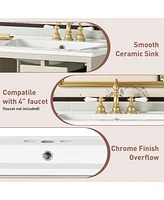 Casainc 24" Wall-Mounted Vanity with Sink, 2 Drawers and 1 Soft-Close Door