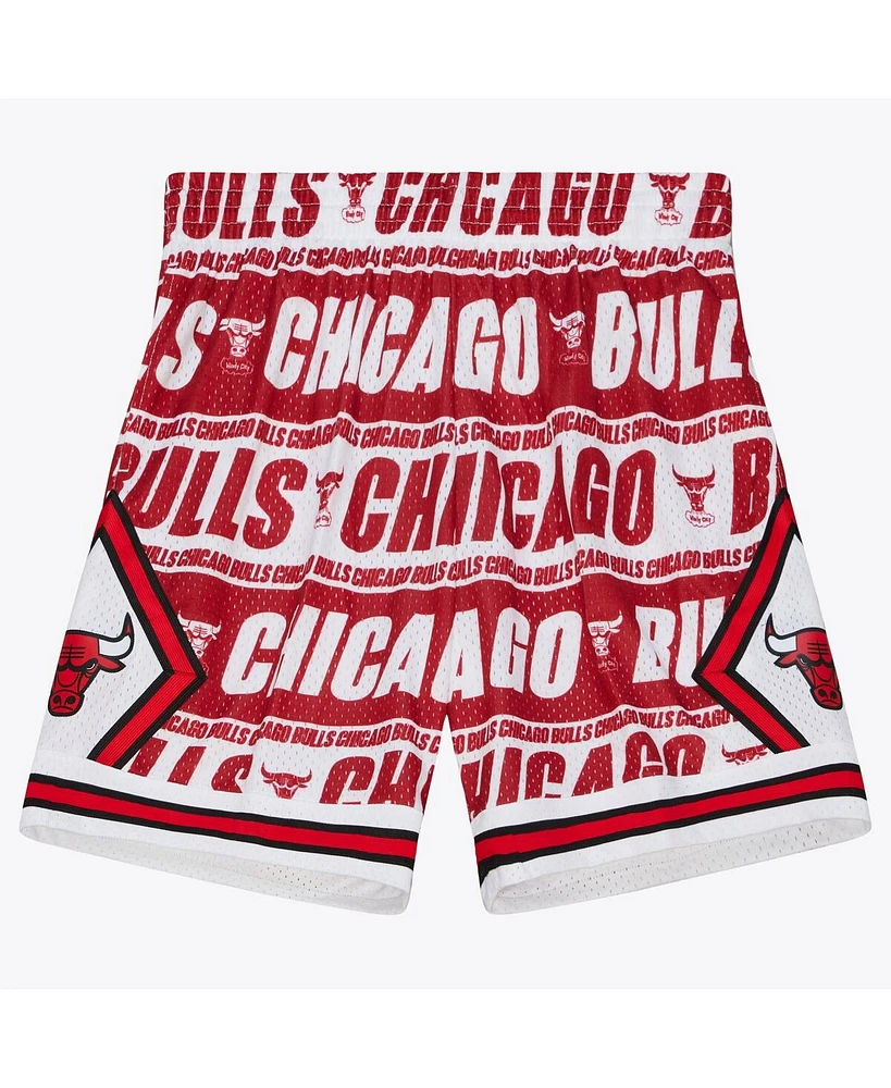 Mitchell & Ness Men's Red Chicago Bulls 1996/97 Hardwood Classics Teamwrap Swingman Shorts