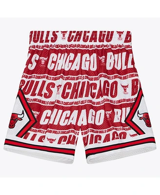 Mitchell & Ness Men's Red Chicago Bulls 1996/97 Hardwood Classics Teamwrap Swingman Shorts