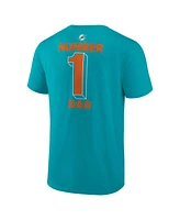 Fanatics Men's Aqua Miami Dolphins Big Tall Number One Dad T-Shirt