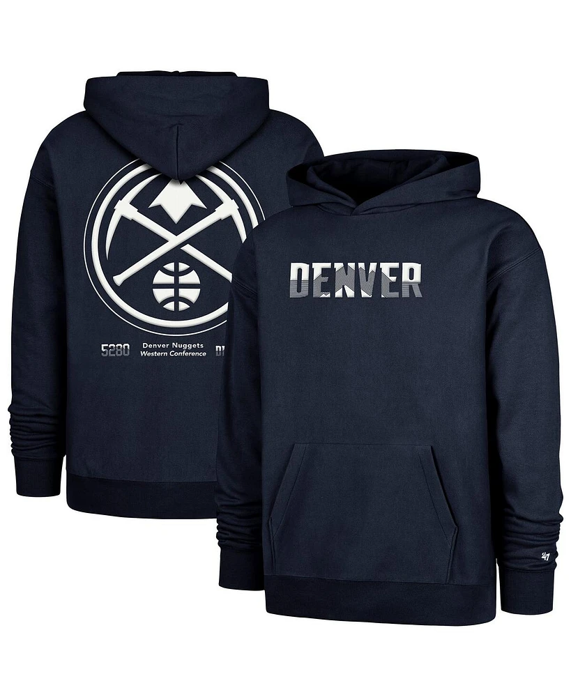 '47 Brand Men's Navy Denver Nuggets 2024/25 City Edition Double Crossover Foundation Pullover Hoodie