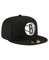 New Era Men's Black Brooklyn Nets 59FIFTY Fitted Hat