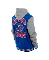 New Era Men's Royal Chicago Cubs Throwback Prep Full-Snap Hoodie Jacket