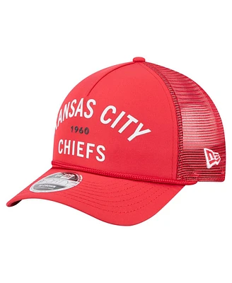 New Era Men's Red Kansas City Chiefs Active Minimalist M-Crown A-Frame 9FORTY Adjustable Hat