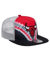 New Era Men's Black/Red Chicago Bulls Throwback Dye Golfer Snapback Hat