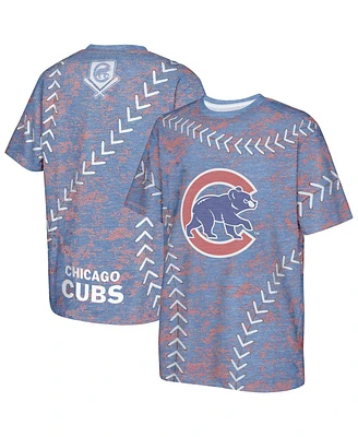 Outerstuff Big Boys and Girls Royal Chicago Cubs Slide Score Bold T-Shirt