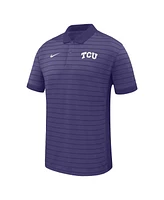 Nike Men's Purple Tcu Horned Frogs 2025 Early Season Coaches Sideline Victory Stripe Performance Polo Shirt
