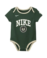 Nike Newborn 2-Pack Hunter Green/Black Milwaukee Bucks Just Do It Bodysuit Set