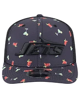 New Era Men's Navy/Black New York Jets Adventure Drinks Pattern 9SEVENTY Stretch-Snap Hat