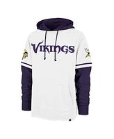 '47 Brand Men's White Minnesota Vikings Trifecta Shorts Sweatshirt Pullover Hoodie