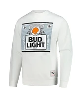 Mitchell & Ness x Bud Men's Light White Cleveland Browns The Crest Pullover Sweatshirt