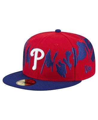 New Era Men's Red/Royal Philadelphia Phillies Retro Pattern 59FIFTY Fitted Hat