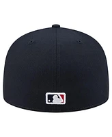 New Era Men's Navy Atlanta Braves Yarn Stitch 59FIFTY Fitted Hat
