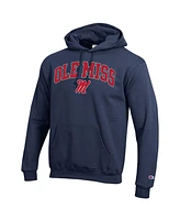 Champion Men's Navy Ole Miss Rebels Arched Logo Fleece Pullover Hoodie