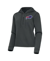 Antigua Women's Pewter Buffalo Bills Contemporary Quarter-Zip Hoodie