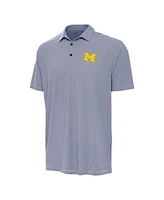 Antigua Men's Navy Michigan Wolverines Twine Polo Shirt