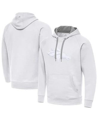 Antigua Men's White Denver Broncos Victory Pullover Hoodie