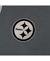 Antigua Men's Charcoal Pittsburgh Steelers Brushed Carbon Victory Pullover Hoodie