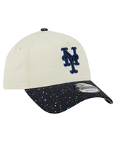 New Era Men's Cream New York Mets Speckle A-Frame 9FORTY Adjustable Hat
