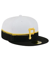 New Era Men's Black/White Pittsburgh Pirates Paint Stroke 59FIFTY Fitted Hat
