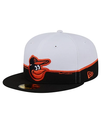 New Era Men's Black/White Baltimore Orioles Paint Stroke 59FIFTY Fitted Hat