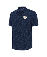 Antigua Men's Navy Notre Dame Fighting Irish Lush Button-Up Shirt