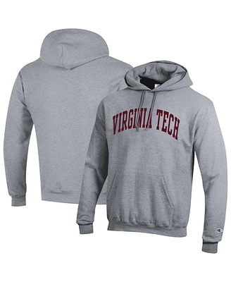Champion Men's Heather Gray Virginia Tech Hokies Basic Arch Fleece Pullover Hoodie