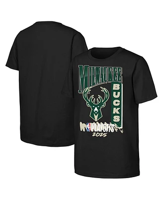 Outerstuff Big Boys and Girls Black Milwaukee Bucks 2025 Nba Playoffs Hype T-Shirt