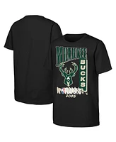 Outerstuff Big Boys and Girls Black Milwaukee Bucks 2025 Nba Playoffs Hype T-Shirt