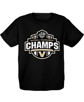 Blue 84 Big Boys and Girls Black Vanderbilt Commodores 2025 Sec Baseball Conference Tournament Champions Locker Room T-Shirt