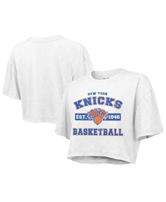 Majestic Women's White New York Knicks Boxy Crop Top