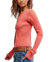 Free People Women's Button-Front Long-Sleeve Top