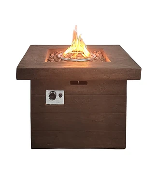 Festival 32 in. Outdoor Mgo Square Propane Fire Pit