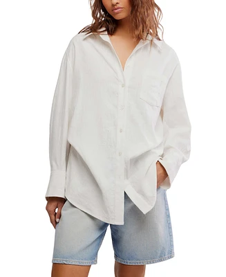 Free People Women's Tailored Button-Front Shirt