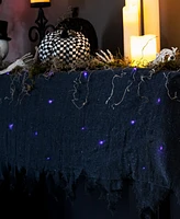 Northlight 7075" Lighted Raggedy Halloween Valance with Purple Led Lights