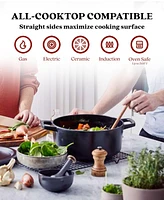 Alva Nori 5 Qt. Oval Enameled Cast Iron Dutch Oven with Lid - Pfas, Pfoa & Ptfe Free - Heavy-Duty Naturally Nonstick Cookware