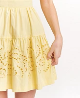 En Saison Women's Taylor Cotton Eyelet Fit & Flare Mini Dress