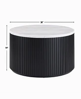 Bramwell 36" Wood Marble Top Cocktail Table
