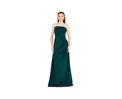 Amri Women's Hand Embellished Strapless Pleated Gown