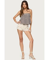 Edikted Women's Lenie Strapless Chiffon Babydoll Top