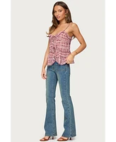 Edikted Women's Mattea Low Rise Flared Jeans