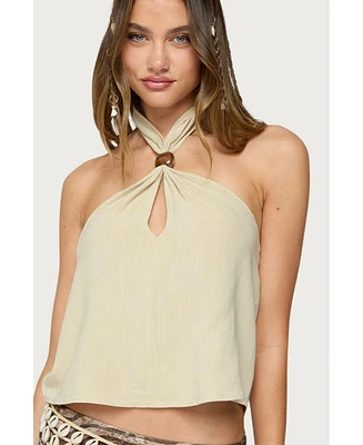 Edikted Women's Ariya Keyhole Halter Top