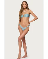 Edikted Women's Mesa Metal Ring Bandeau Bikini Top