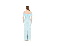Amri Women's Off-The-Shoulder Corset Detail Brocade Gown