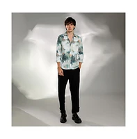 Campus Sutra Men's Jungle Green Faded Bloom Shirt