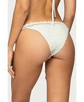 Edikted Women's Enzo Crochet Bikini Bottom