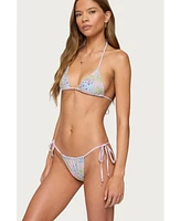 Edikted Women's Patchwork Triangle Bikini Top